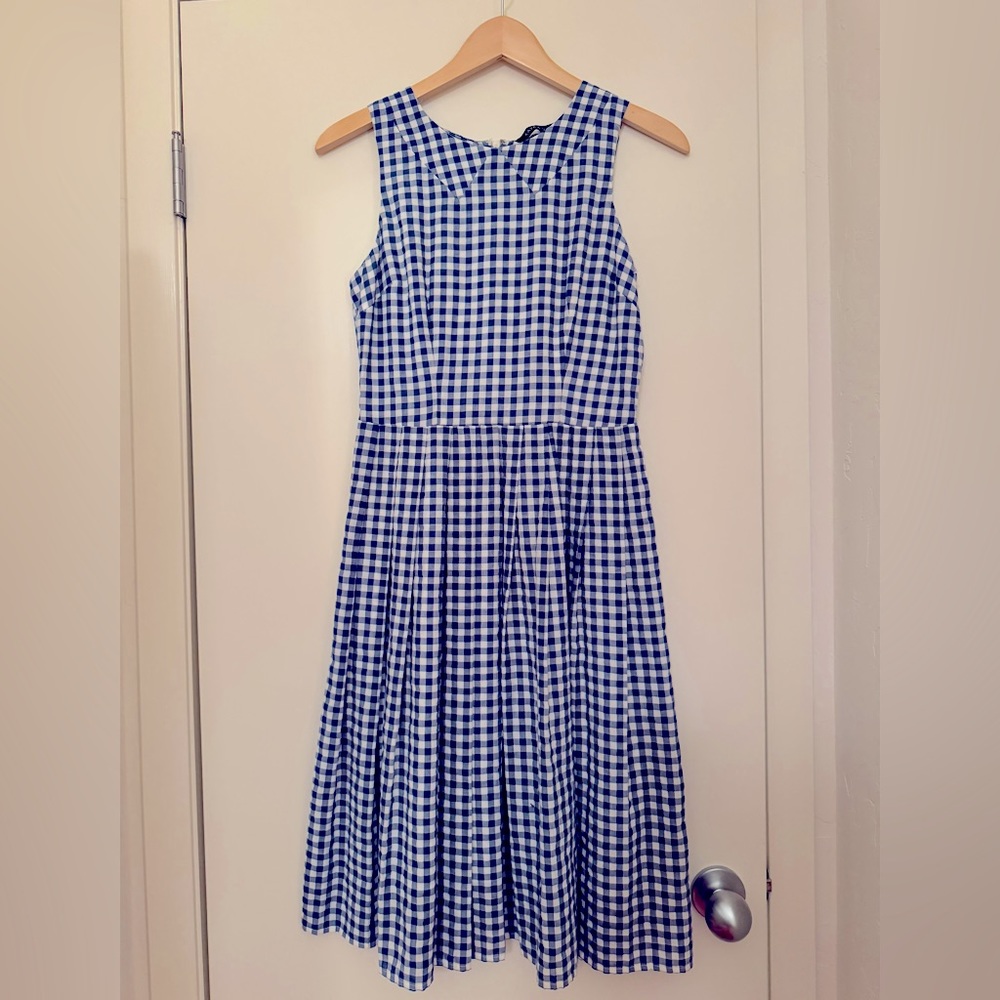 Like New Kaya & Sloane amazing plaid dress in blue and white. Size small.